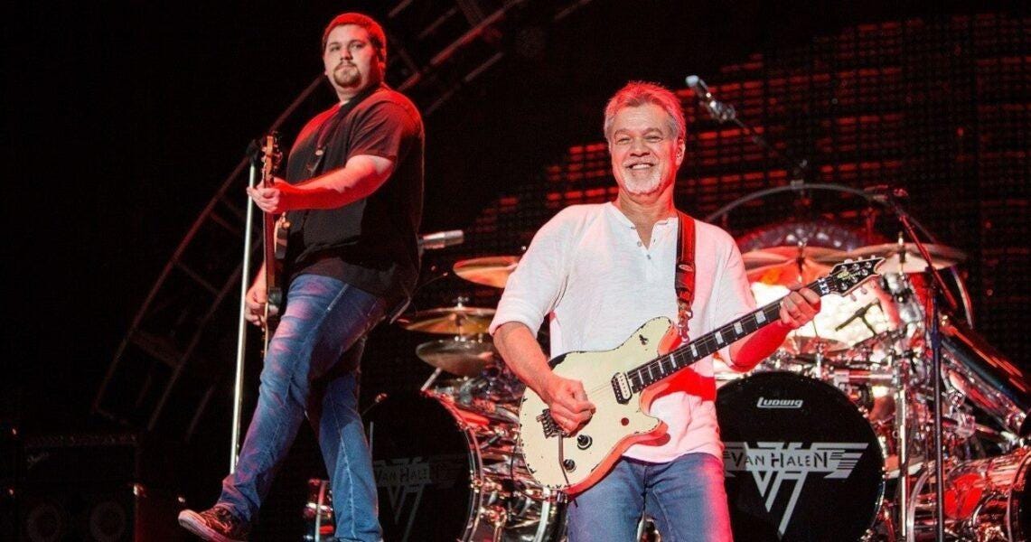 eddie van halen with son wolfie playing live