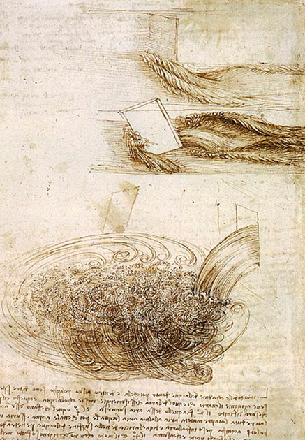 Da Vinci’s sketches of turbulence. (Yelkrokoyade/CC BY-SA 2.0)