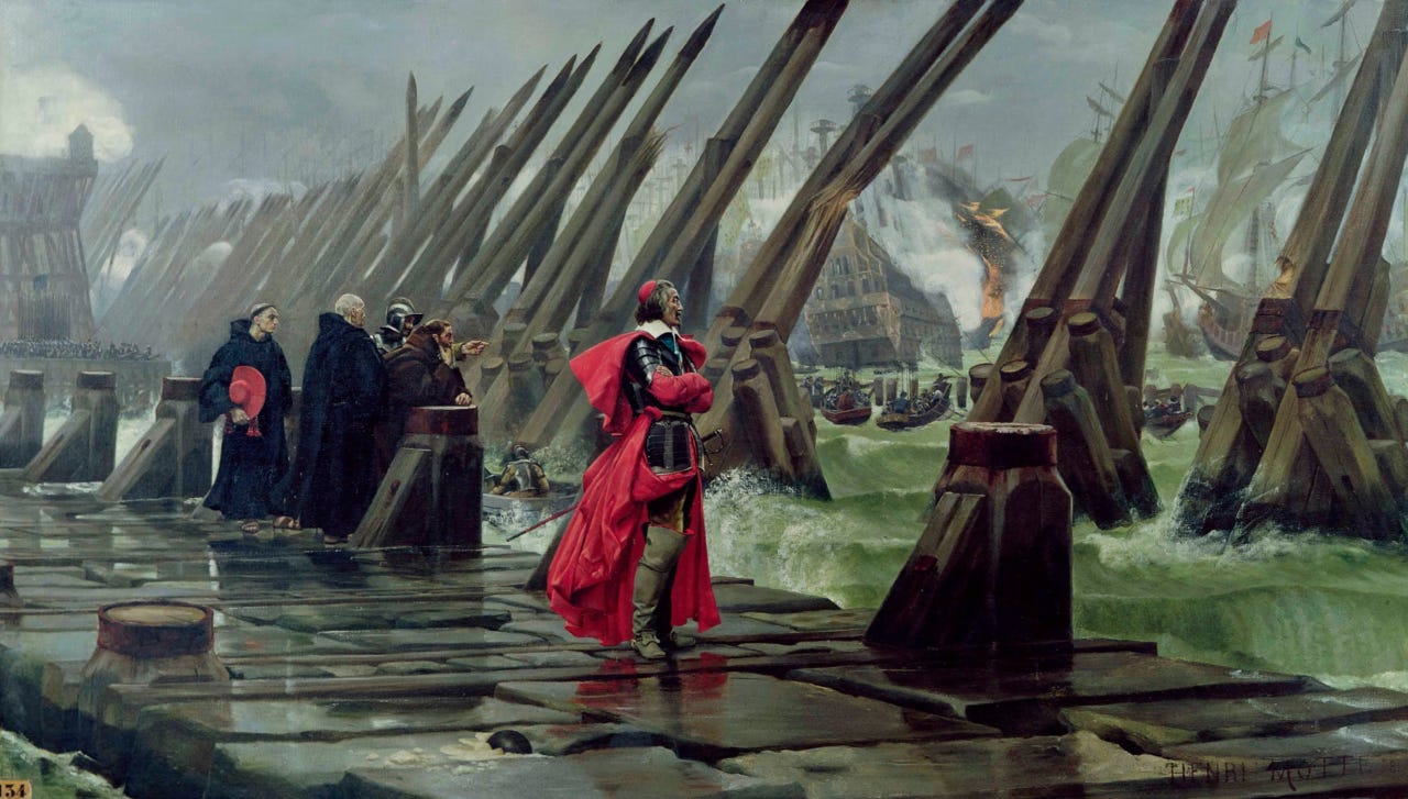 Richelieu at the siege of La Rochelle