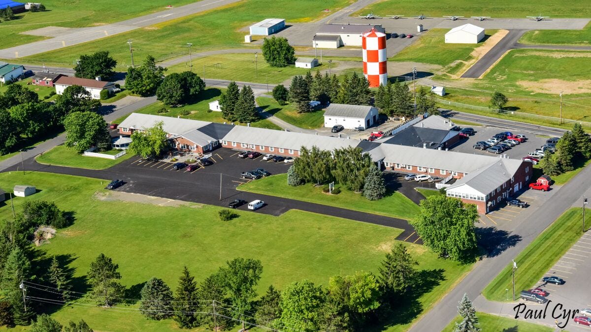 An aerial view of the Caribou Rehab and Nursing Center. 