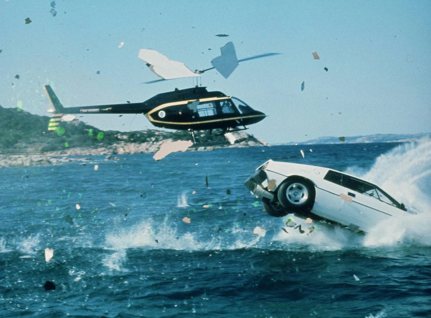 Still from “The Spy Who Loved Me” (1977) of the Lotus diving into the water