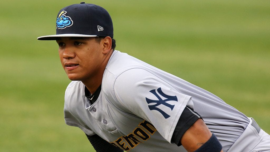 Thairo Estrada has hit .333 in 39 games with Double-A Trenton this season (Photo By: Martin Griff)