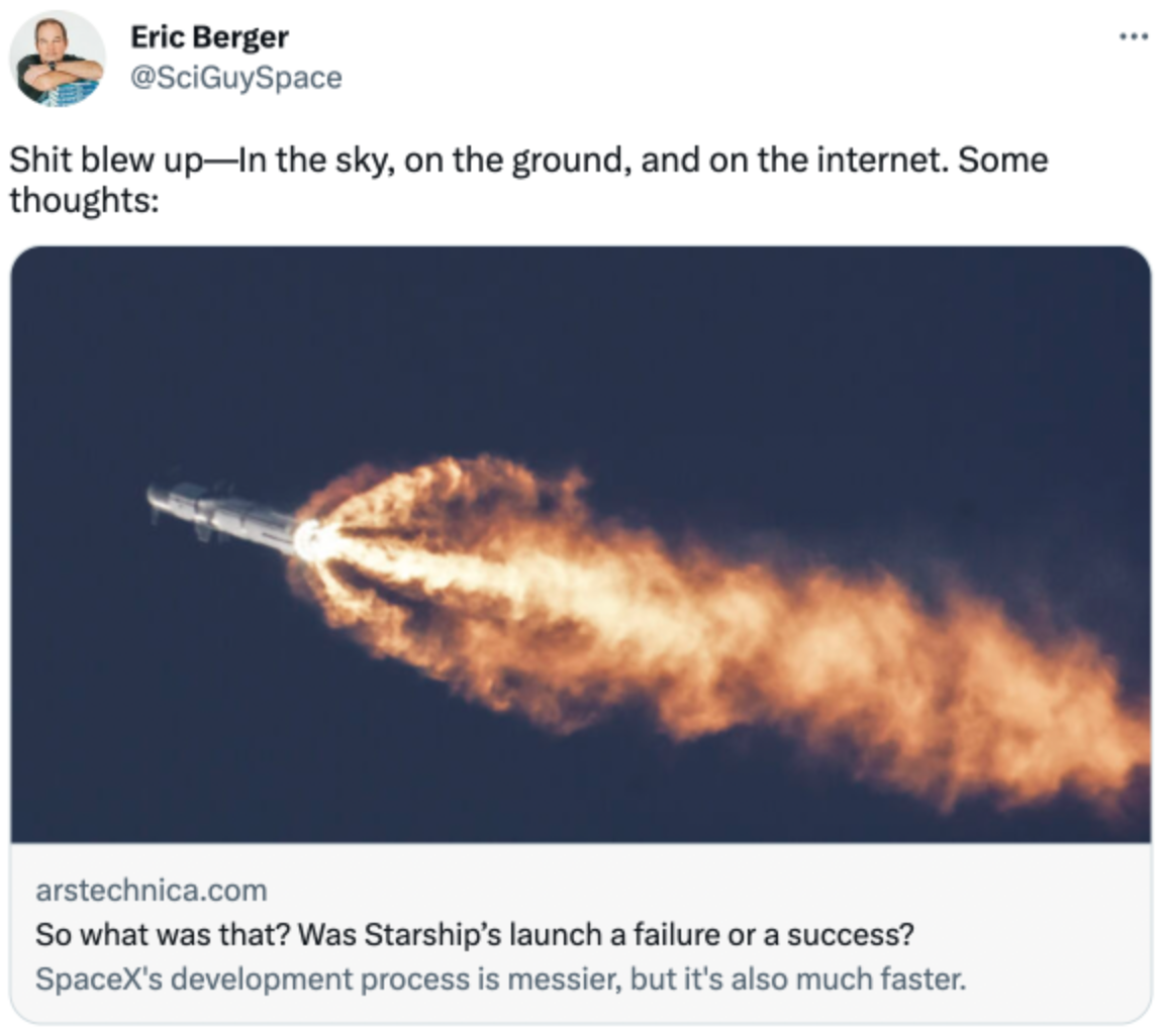 Shit blew up—In the sky, on the ground, and on the internet. Some thoughts:  https://t.co/Cc33G4ejYS