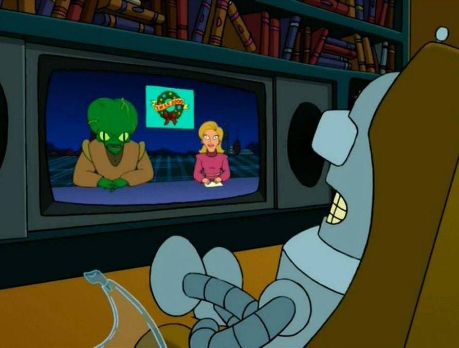 Bender watching tv | Futurama, Futurama bender, Matt groening