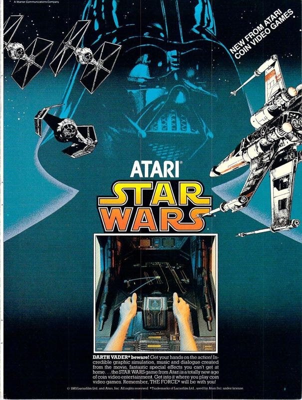 space1970: STAR WARS Atari Arcade Game (1983) Advertising Art