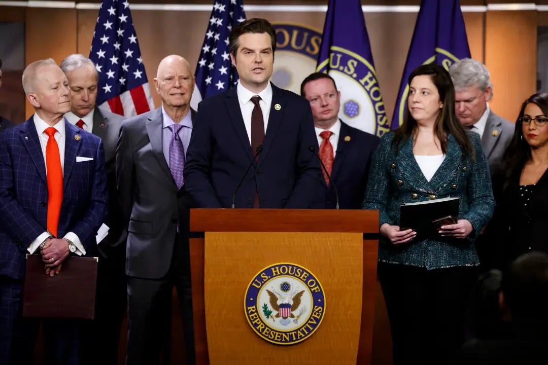Rep. Matt Gaetz Introduces Resolution Saying Trump Didn't Engage in ' Insurrection' | The Epoch Times