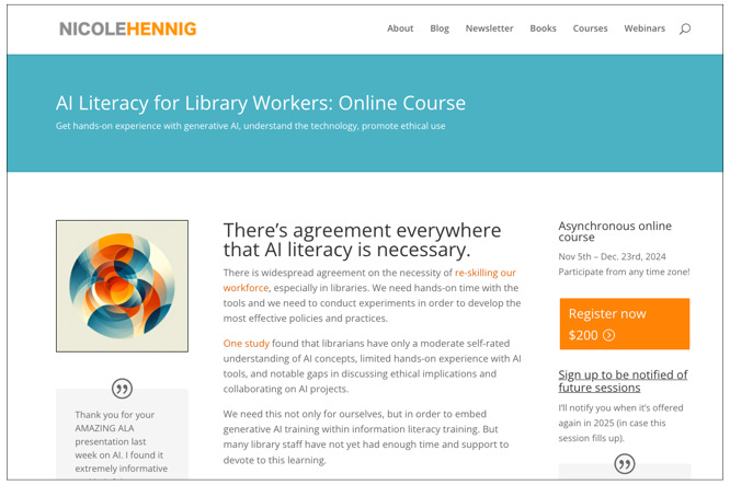 AI Literacy for Library Workers Online Course