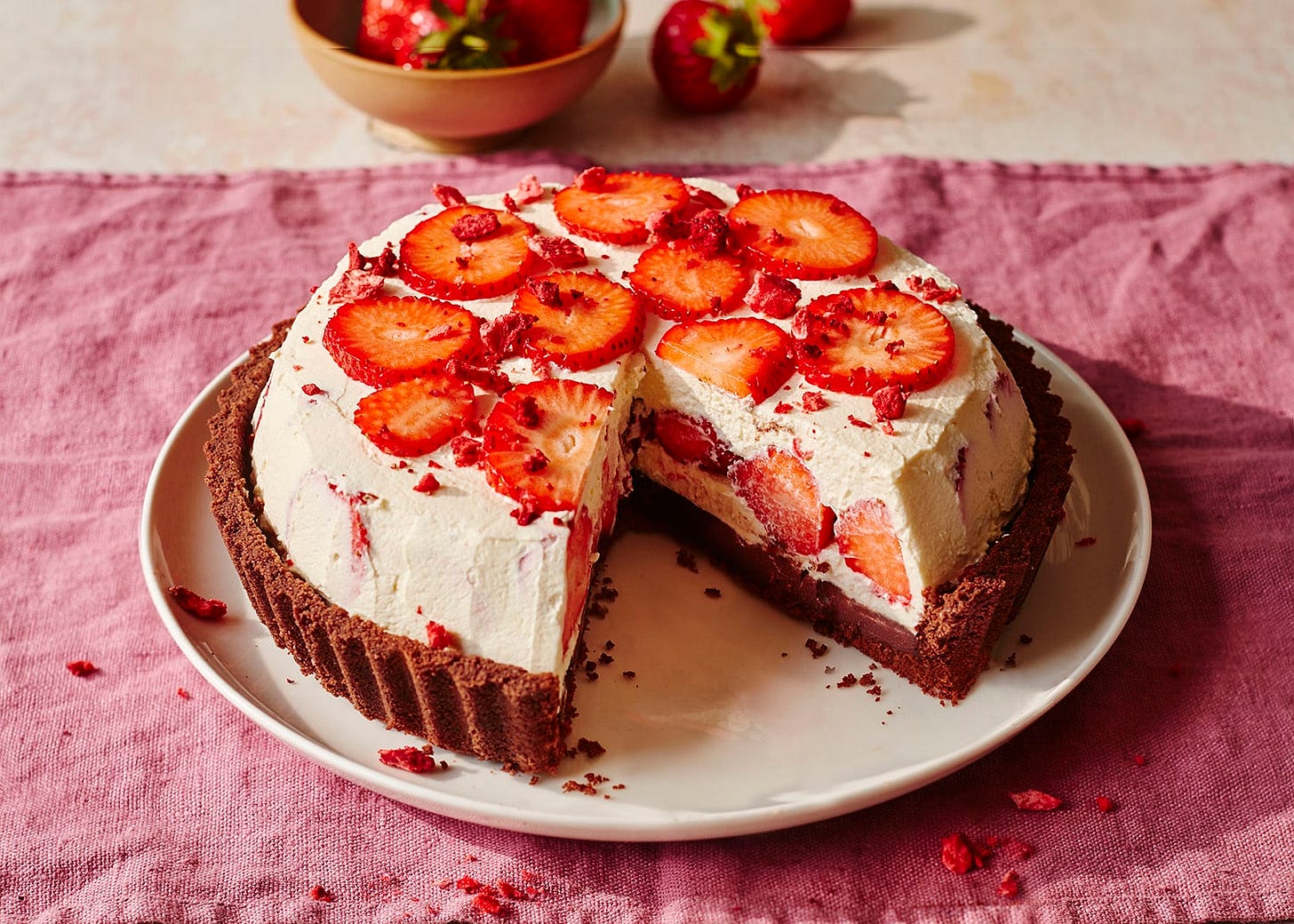 Strawberry and Chocolate Cream Pie