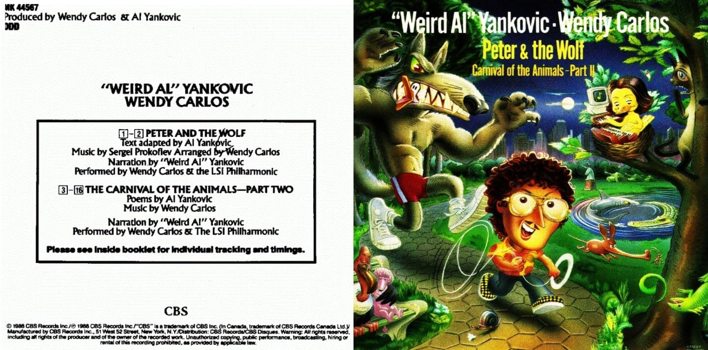 Weird Al" Yankovic & Wendy Carlos - Peter And The Wolf / Carnival Of The  Animals - Part Two 1988) CD -