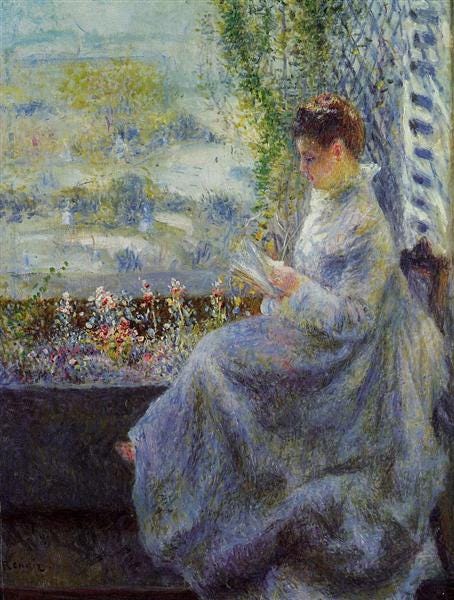 Madame Chocquet Reading, 1876 - Pierre-Auguste Renoir - WikiArt.org