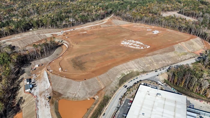 A construction site outside of Atlanta for a data center being built by DC Blox.