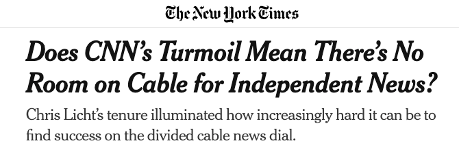"Does CNN's Turmoil Mean There's No Room on Cable for Independent News?"