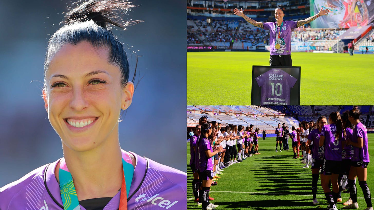 Jenni Hermoso gets spectacular welcome back to club football at Pachuca on  the same day that Luis Rubiales quits Spanish FA post in the wake of  Women's World Cup final kiss storm |