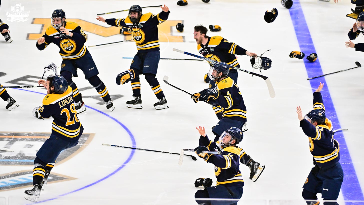 May be an image of 9 people, people playing hockey and text that says 'LIPKIN 29'