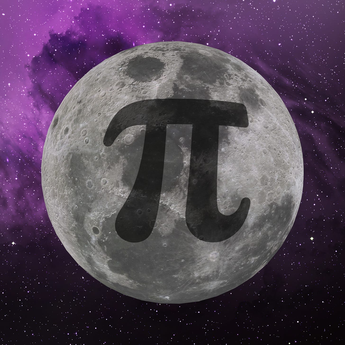 Pi symbol on the moon