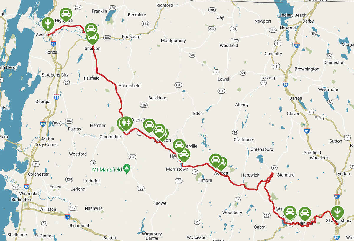 map of Lamoille Valley Rail Trail