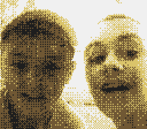 A picture of Mason and myself taken on my Game Boy Camera in 2002!