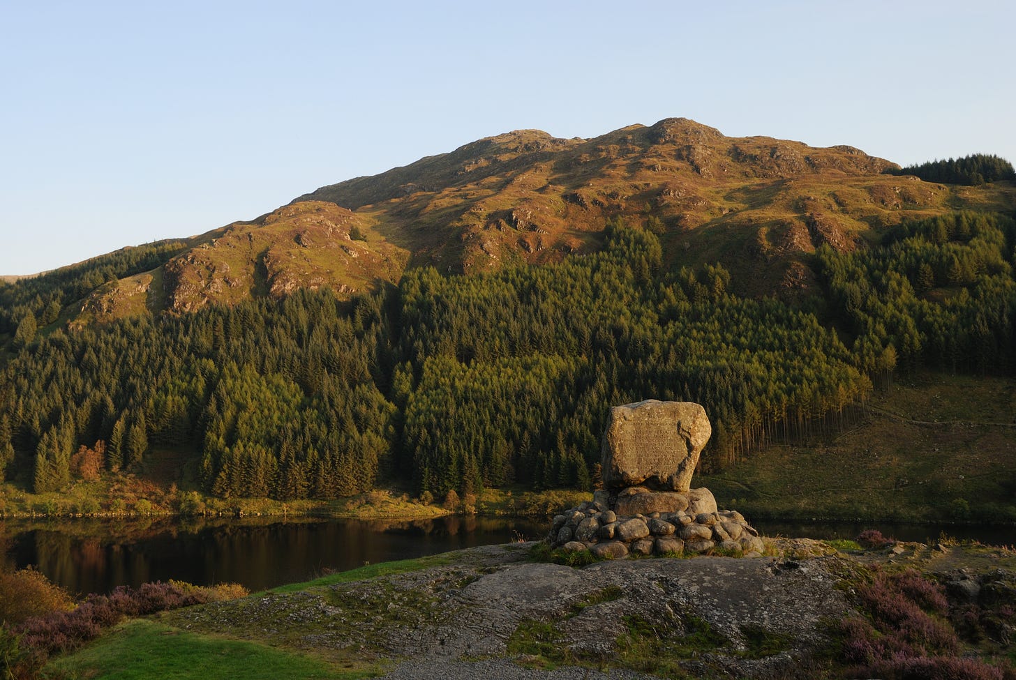 Bruce’s Stone stands above Loch Trool