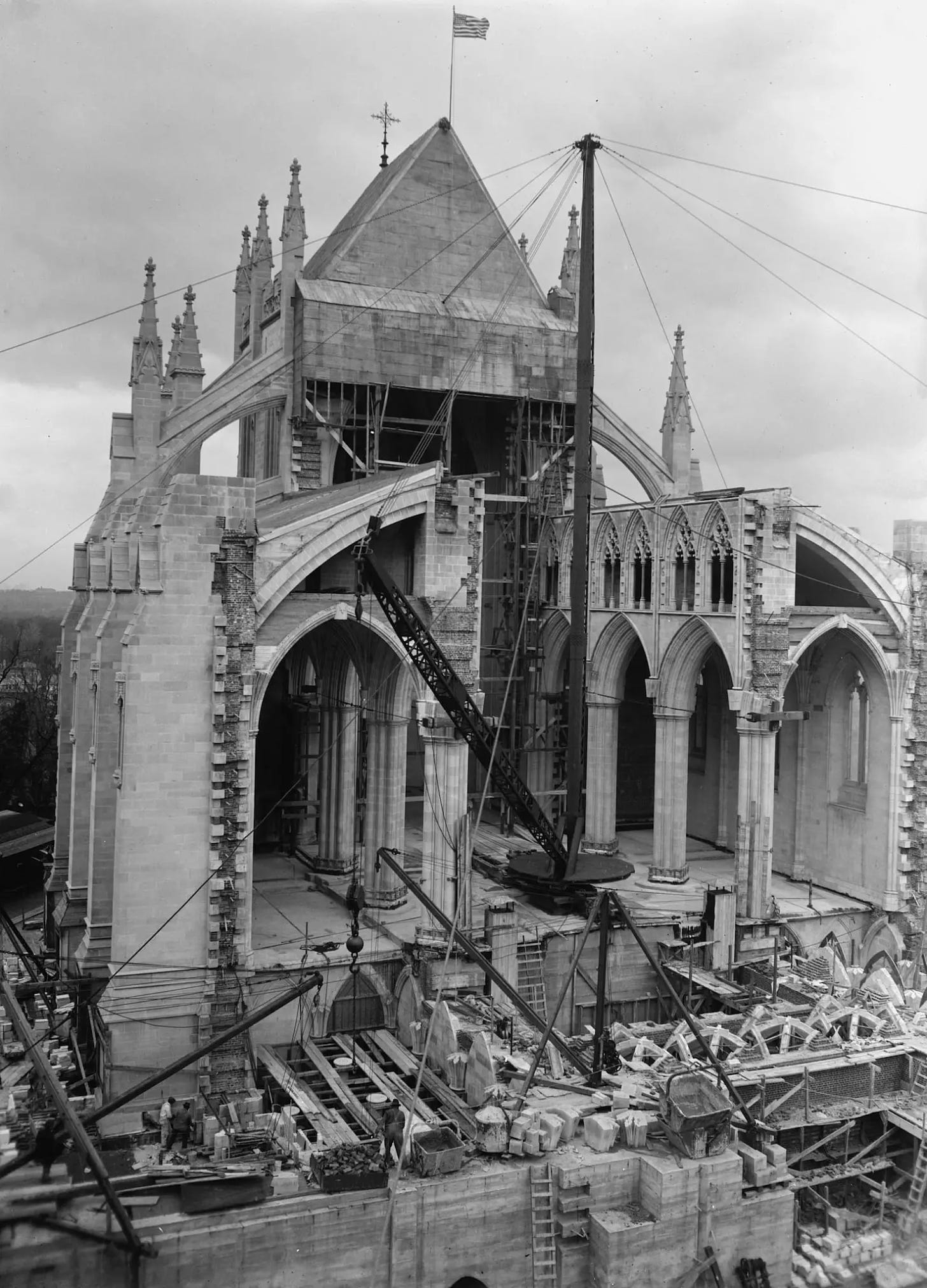 A Unique Look at the National Cathedral Under Construction in 1925