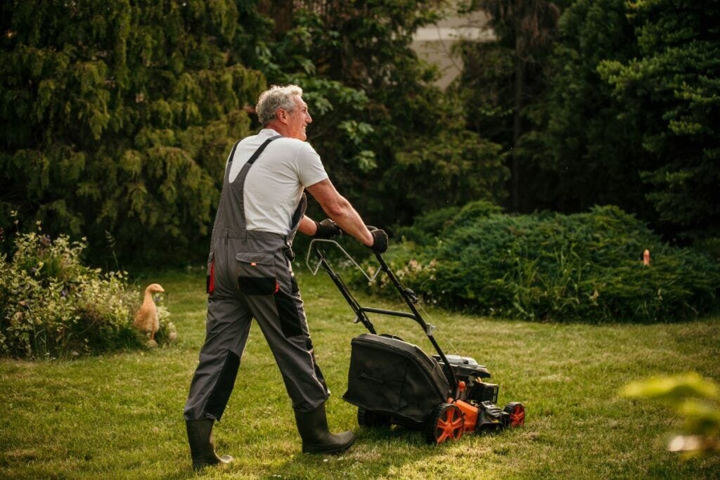 Cutting Grass & Mowing Lawn for Osteoporosis