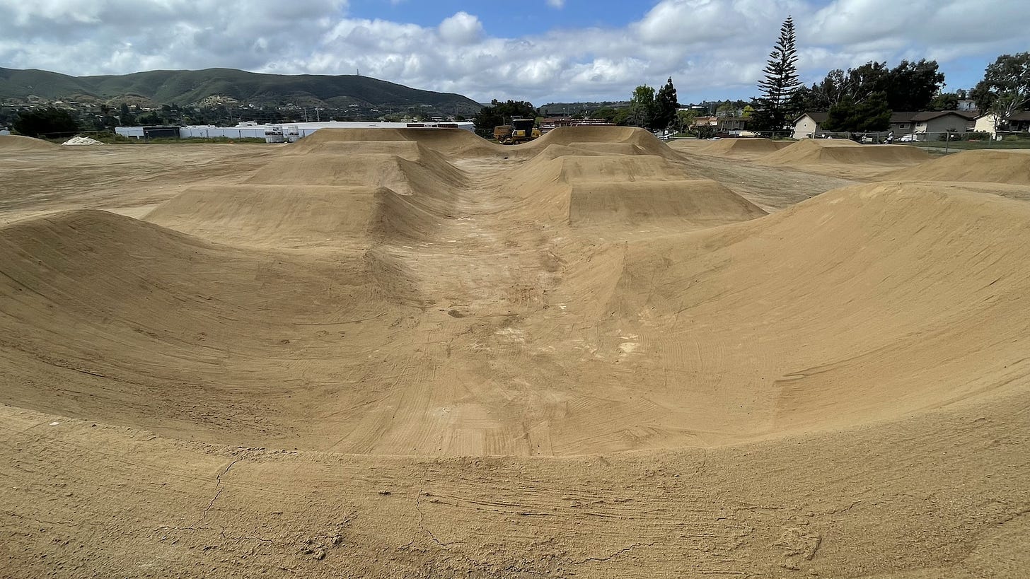 The city of San Marcos and its partners are putting the final touches on a new bike park at Bradley Park. The park is projected to open in mid-June and is the first of its kind in North County. Steve Puterski photo