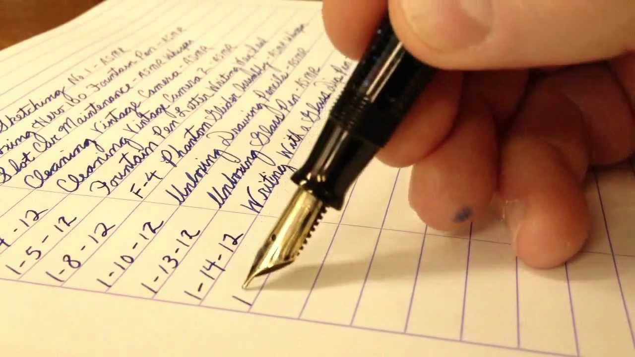 Writing with a Fountain Pen - YouTube