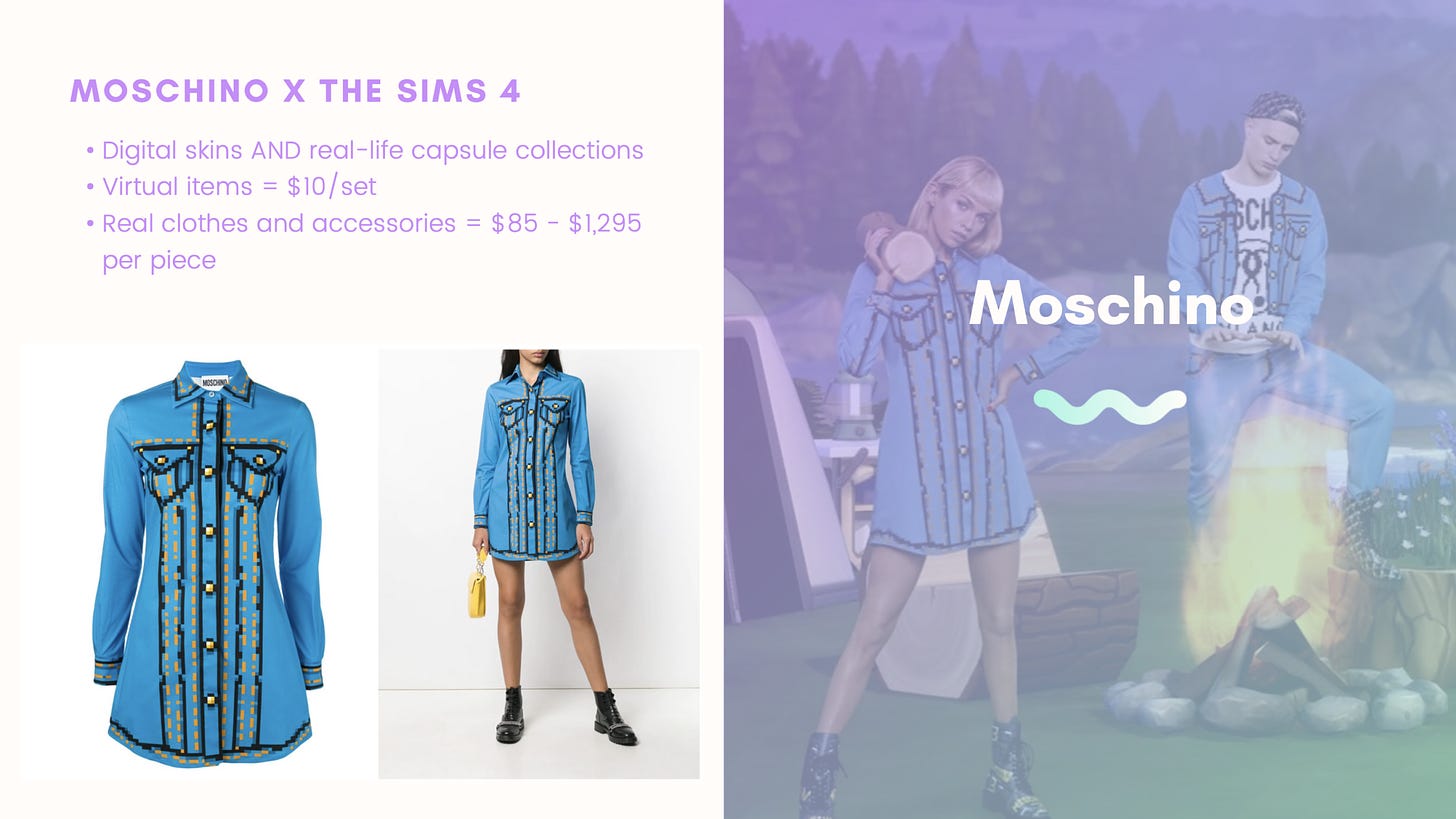 A t-shirt from Moschino's collaboration with the Sims