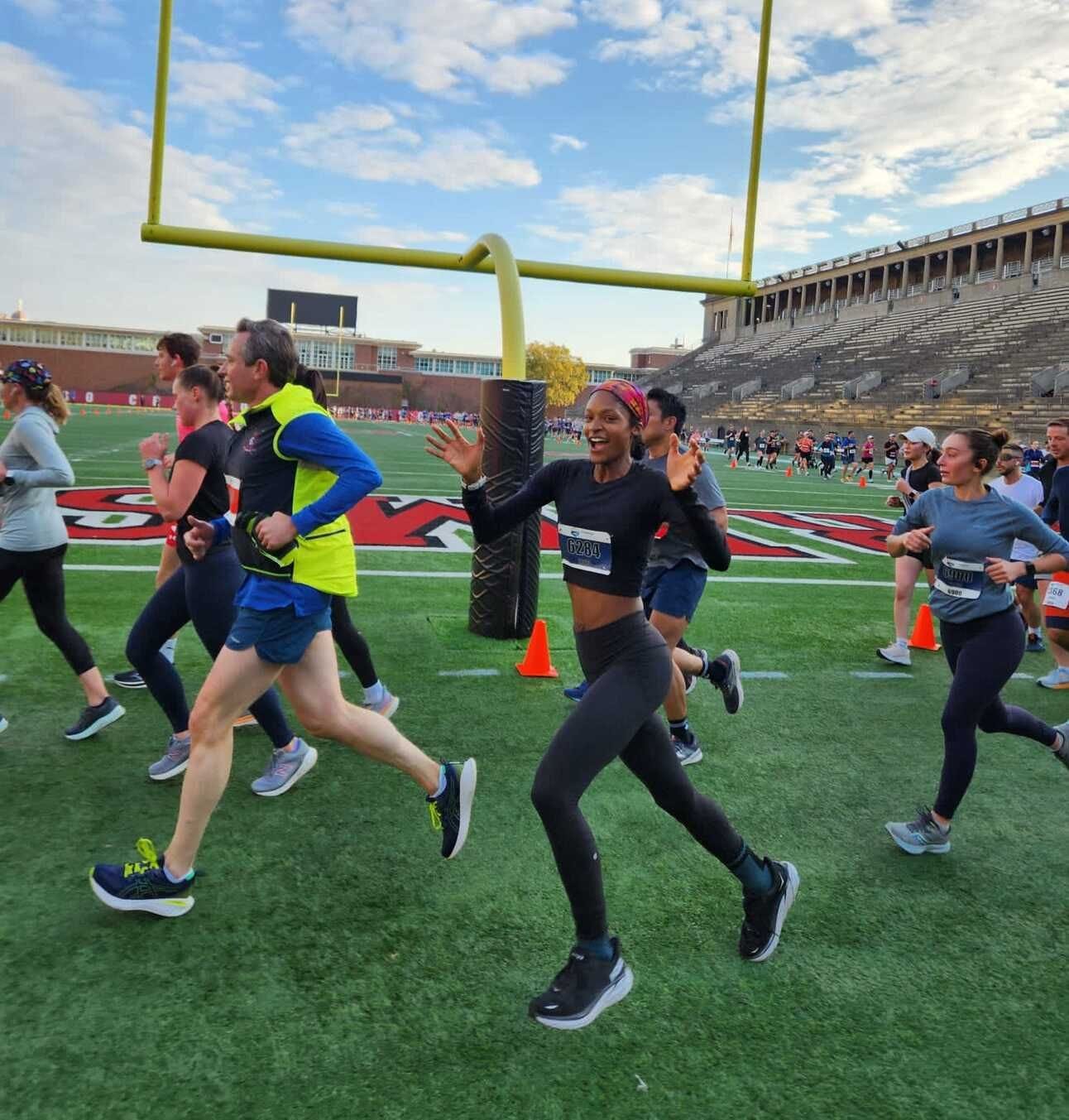 Me Running around Harvard Stadium