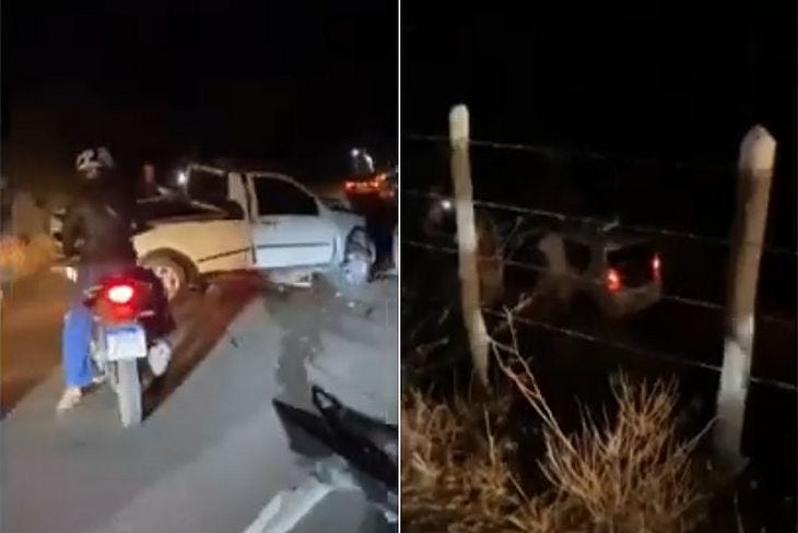 Acidente aconteceu na noite dessa segunda-feira, 26, em Lagoa da Canoa