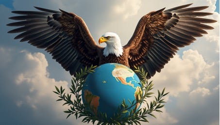 An eagle on a globe

Description automatically generated
