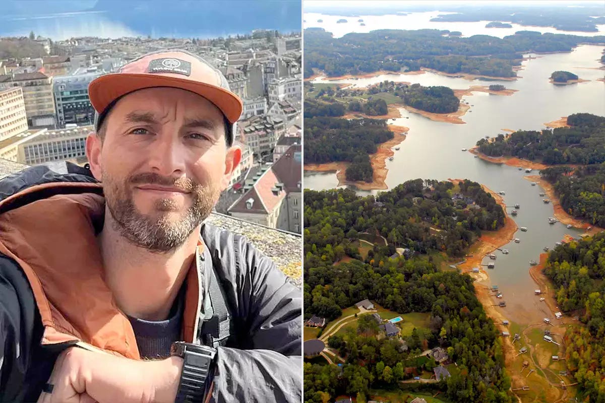 Dad of 5 Disappears While Kayaking on Infamous Lake Where Hundreds Have Died, Causing Loved Ones 'a Lot of Worry'UNITED STATES - OCTOBER 25: An aerial view of homes and boats along Atlanta's reservoir Lake Lanier in Buford, Georgia, U.S., on Thursday, Oct. 25, 2007. Georgia Governor Sonny Perdue ordered utilities and public water systems to reduce consumption by 10 percent amid the state's worst drought in almost a century. (Photo by Chris Rank/Bloomberg via Getty Images)