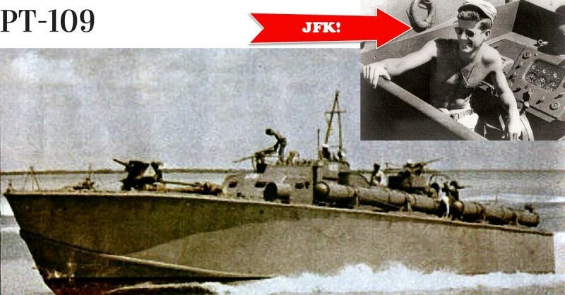 JF Kennedy's PT-109 - Towing A Wounded Crew Member To Safety With His ...