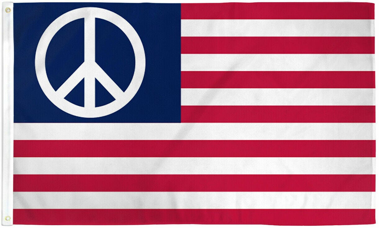 USA Peace Flag 3x5ft American Peace Sign Flag Protest Flag 100D