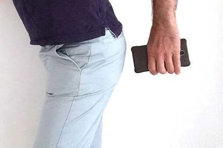 Photo of Dabbsy holding a phone to his backside.