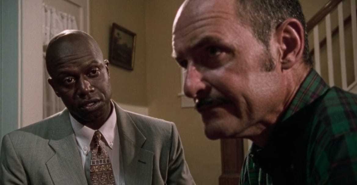 Terry O'Quinn and Andre Braugher in Homicide: Life on The Street