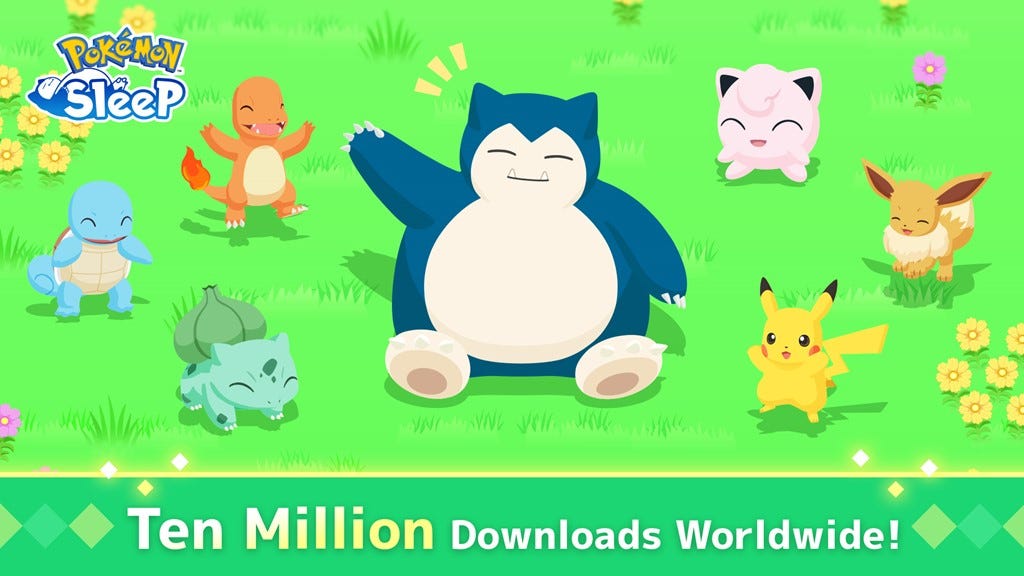 Pokémon Sleep released on July 17th 2023 and has just achieved ten million downloads on iOS and Android devices