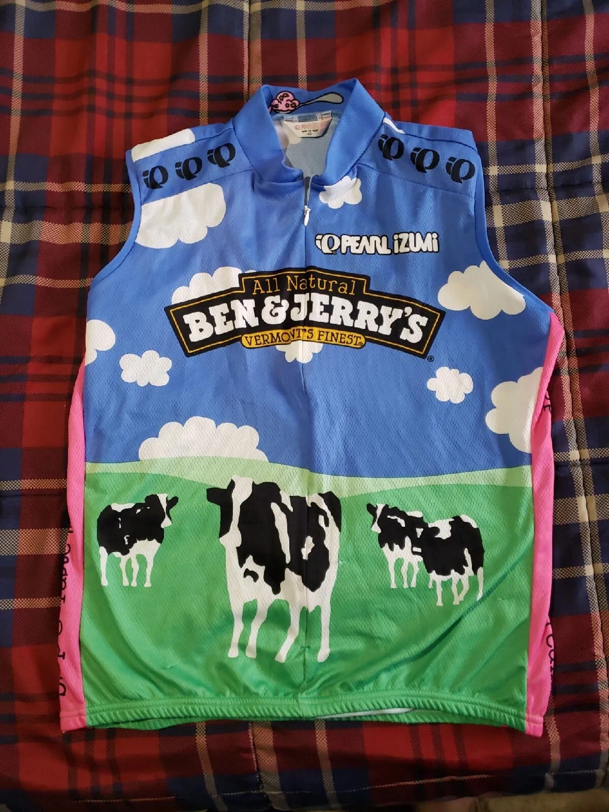 Pearl Izumi Ben & Jerry's vintage cycling bikers vest womens size Large - Picture 1 of 2