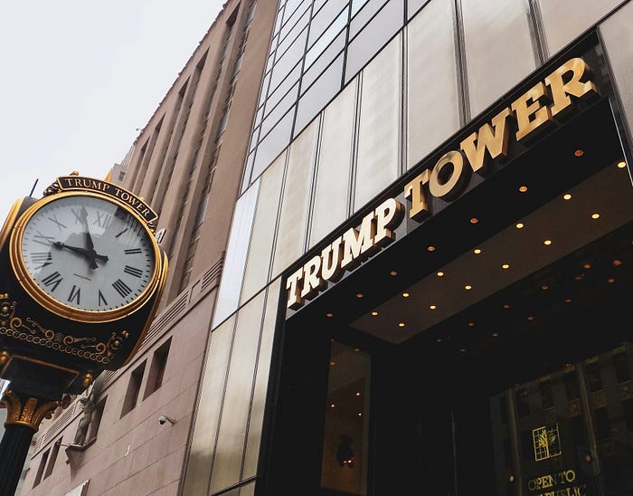 A view of Trump Tower from the ground floor. Donald Trump has a long history of racism and anti-immigrant rhetoric. A view of Trump Tower from the ground floor. Donald Trump has a long history of racism and anti-immigrant rhetoric.