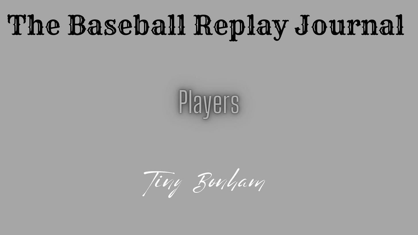 Baseball Replay Journal Players