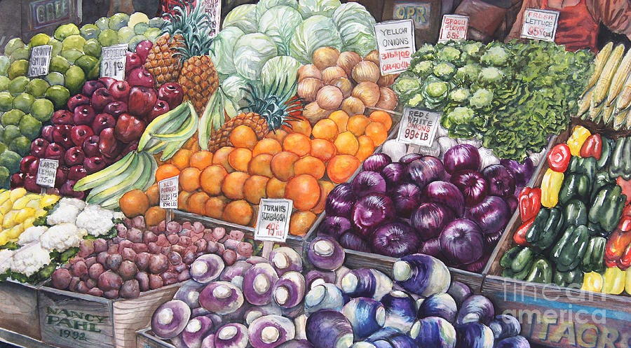 Farmers Market Painting by Nancy Pahl - Pixels