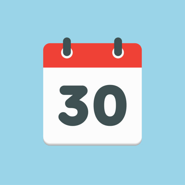 Vector Icon List Calendar Day Date Number 30 Stock Illustration - Download  Image Now - Day, Number 30, Calendar - iStock