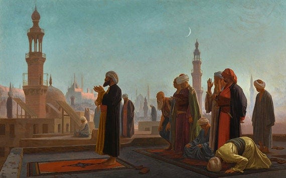 Evening Prayer Cairo Egypt Roof Arab Arabic Mosque Painting By Jean Leon  Gerome Repro on Matte Paper or Canvas FREE SHIPPING in USA
