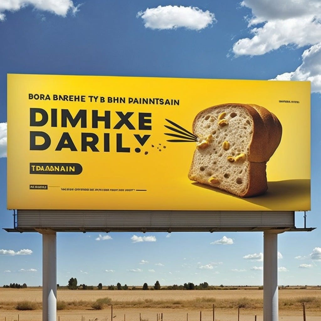 AI-generated billboard of Spirit as a bread company