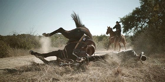 Cordell Walker horse goes down on him in Jared Padalecki's world.