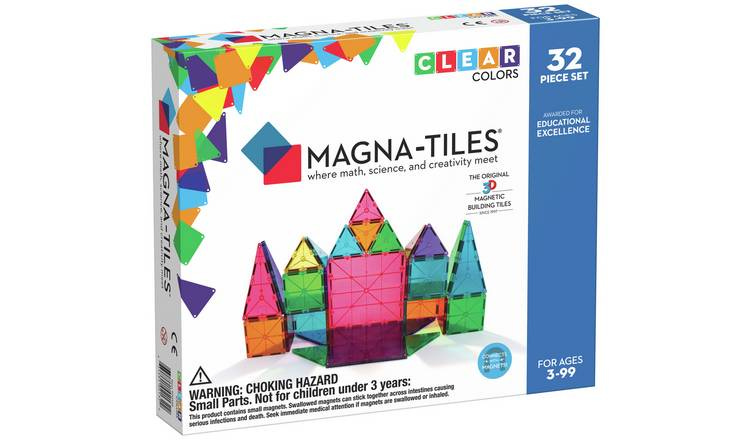 Magna-Tiles Clear Colours 32 Piece Set Magnetic Toy 0