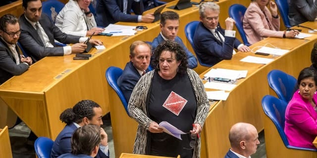 Party leader Caroline van der Plas of the BoerBurgerBeweging attends the weekly question time and votes in the House of Representatives in The Hague, on June 28, 2022.