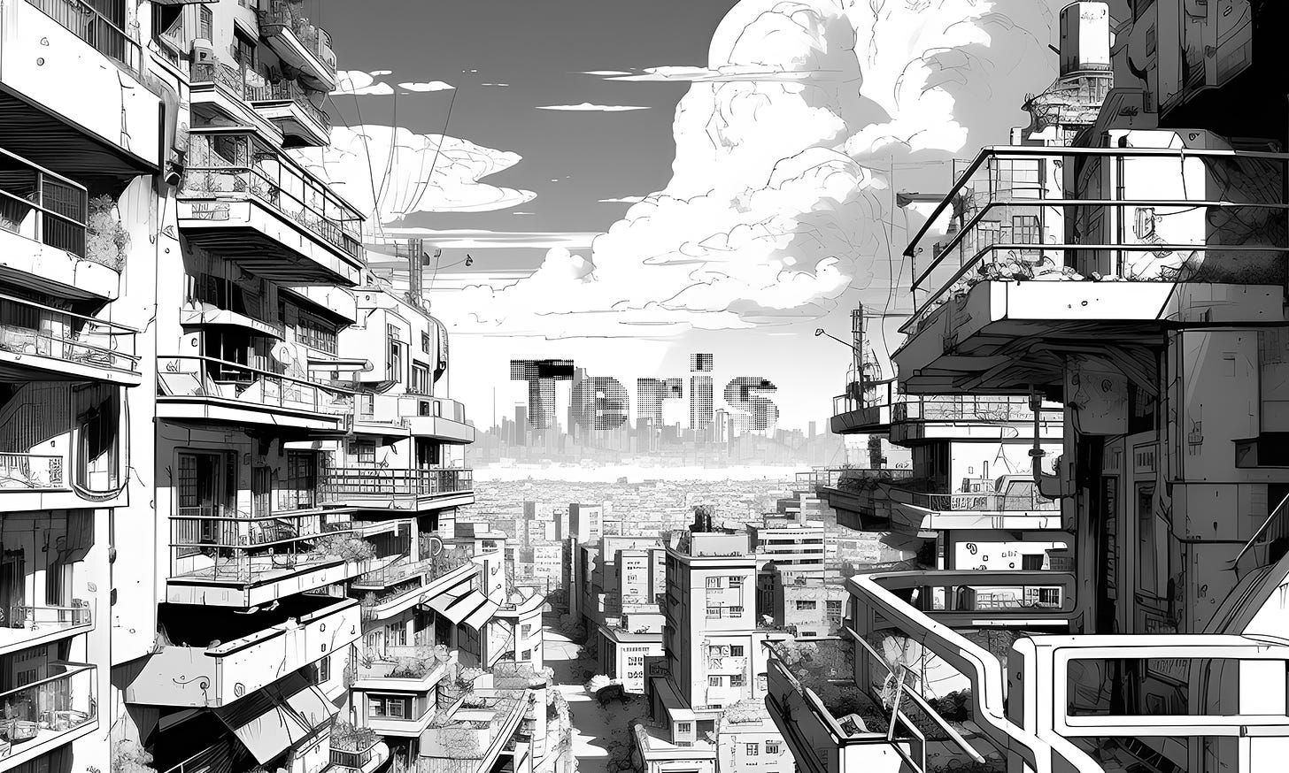Teris has a population of 10 billion people and it's all too familiar to our own world. Concept art for AI Genesis