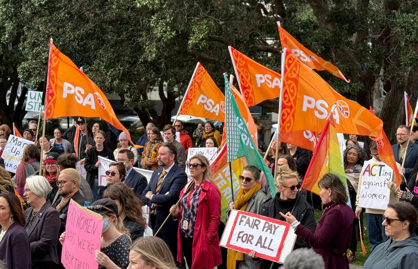 Yesterday's protest for fair pay.