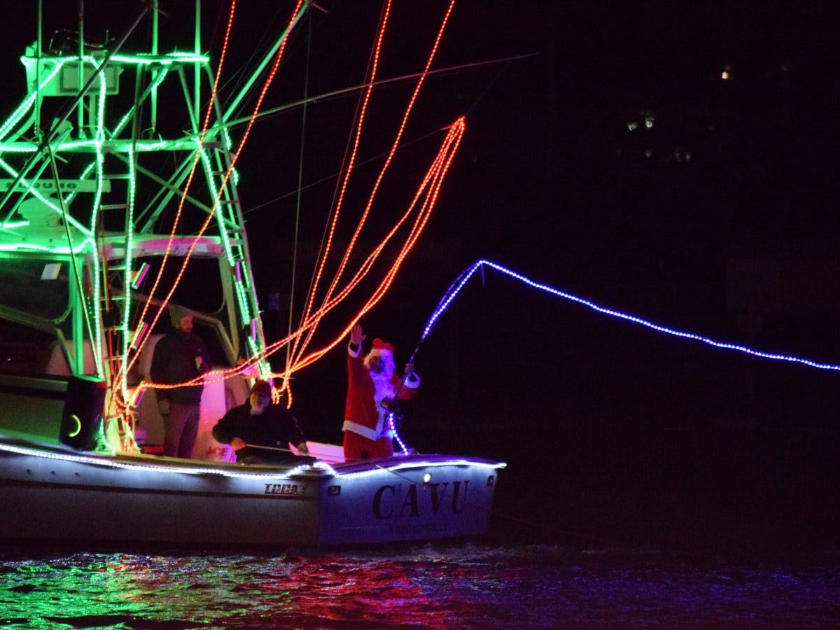 Sparkling boats and a fishing Santa Claus: The 2024 Newport Illuminated Boat Parade draws a merry crowd