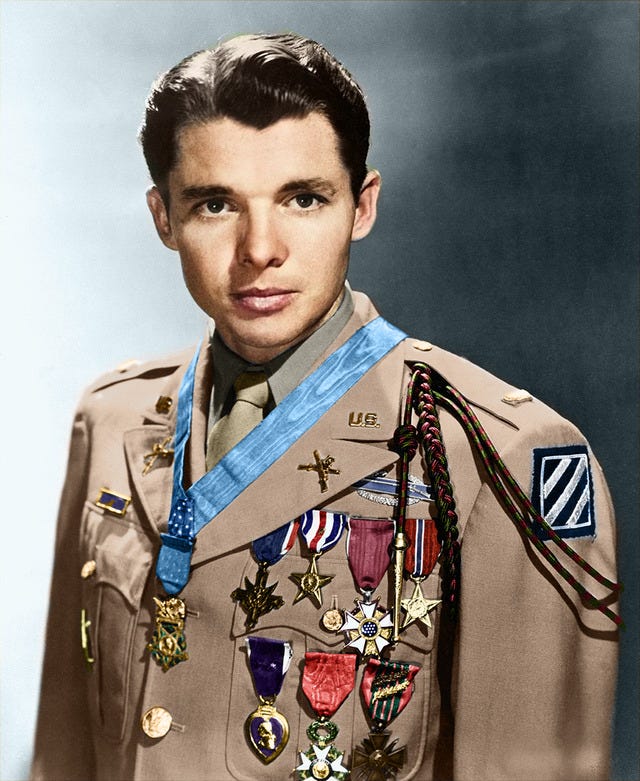 Audie Murphy, 1948. One of the most decorated American soldiers in World  War II, followed by a 20 year movie career. : r/OldSchoolCool